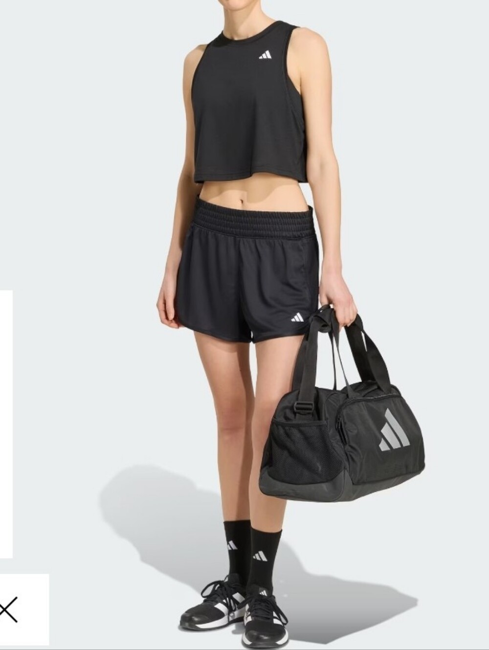 Adidas Pacer Essentials Knit High-Rise Shorts Black Large 5" - Picture 2 of 16
